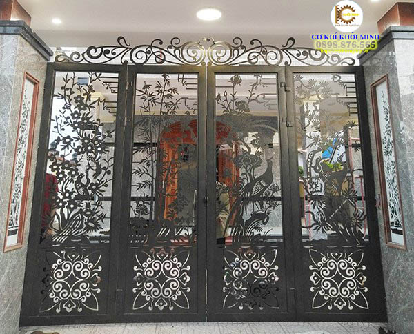 cửa cổng sắt cnc 2 cánh