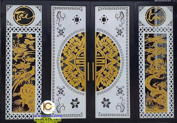 cửa cổng sắt cnc 4 cánh